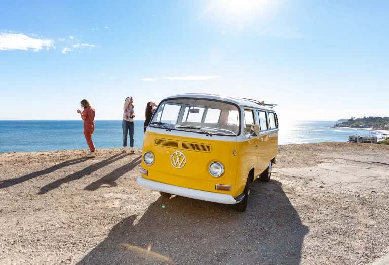 vw bus parked on pch