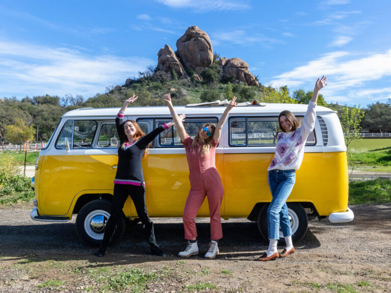 Women posing at a bachelorette party with Malibu Wine Tours