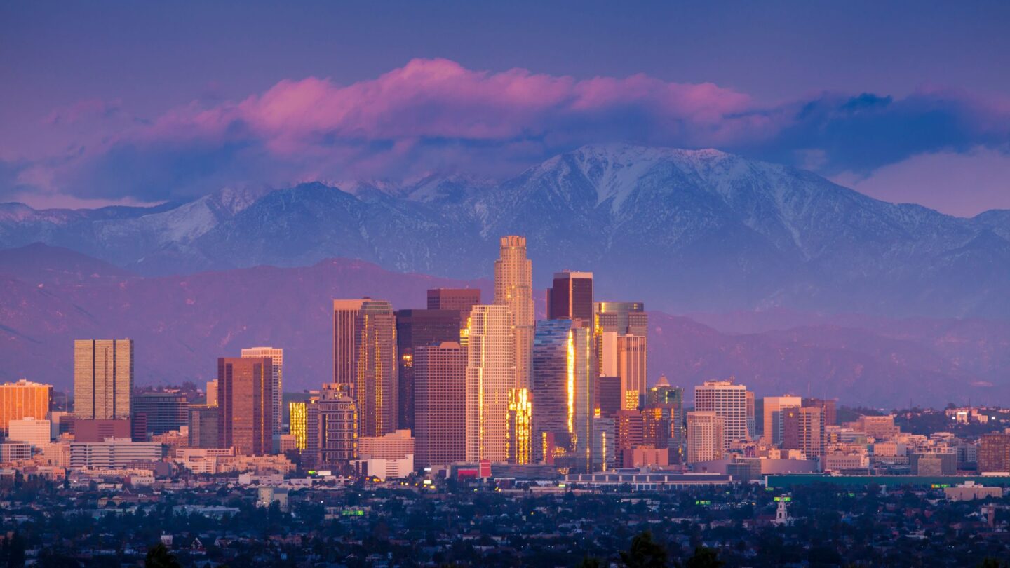Los Angeles Winter Skyline at Sunset